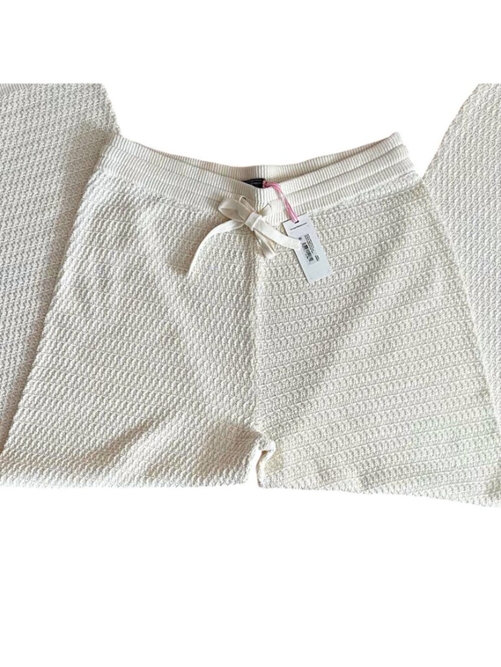 VINEYARD VINES Crocheted Wide Leg Pants Marshmallow Hemp Cotton L NWT